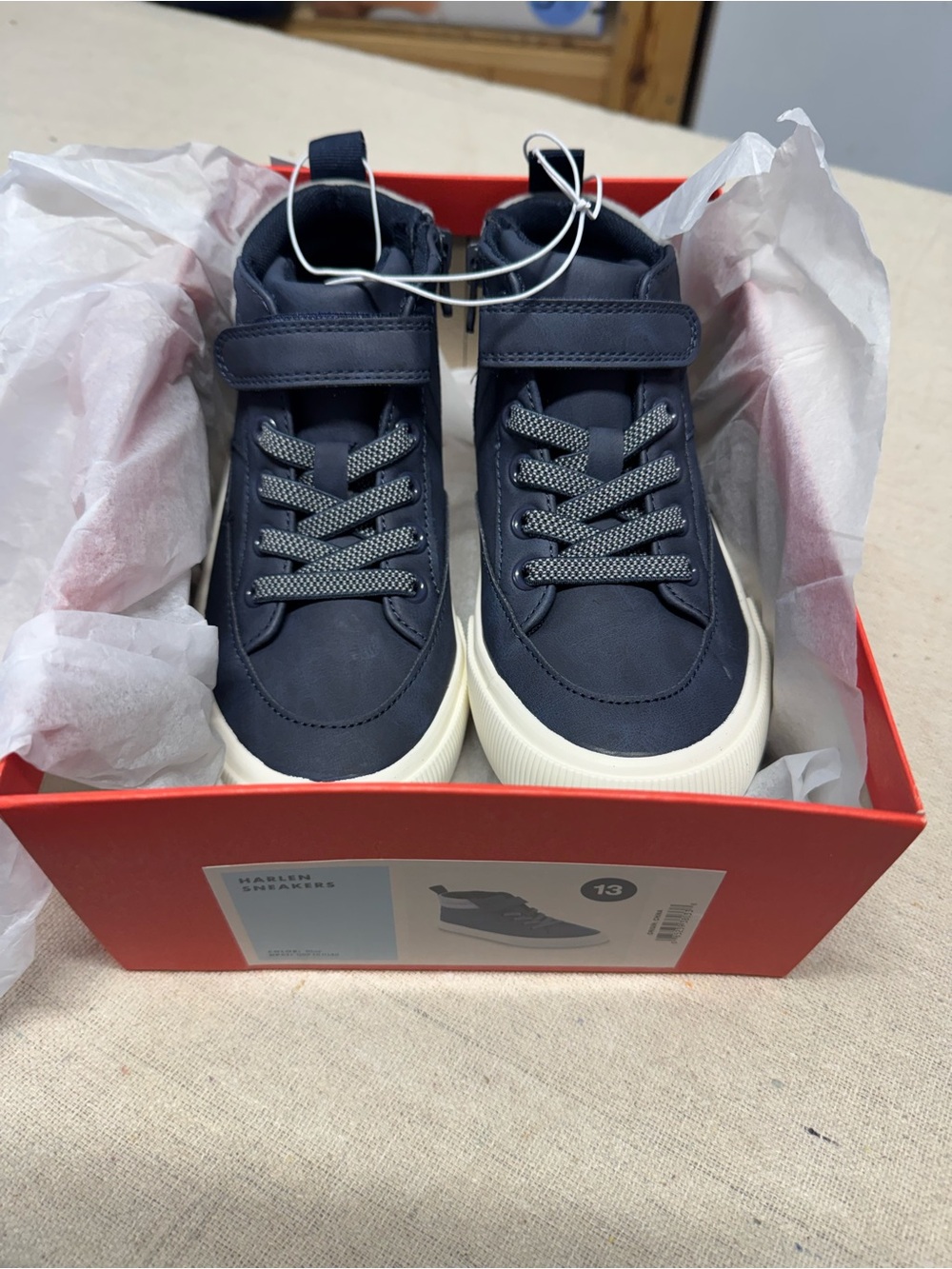 Cat & Jack Navy and Gray High-Top Kids Sneakers